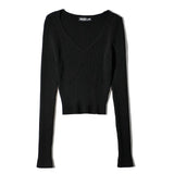 Women Sweater Knitwear Autumn Leisure V-neck Slim Fit Sweater Sweater
