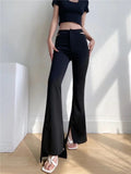 Women Sweatpants Split Hollow out Straight-Leg Pants