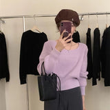 Women Knitwear Autumn and Winter Square Collar Sweater Sweater