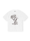 Pure cotton loose T-shirt with round neck and short sleeves