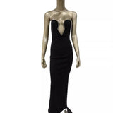 Women Dresses Bandage Dress Sexy V-neck Diamond-Studded Party Dress (Ont0408)