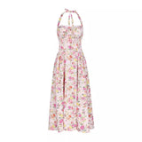 Women Dresses Summer Sexy Floral Print Dress Spring/Summer Backless Dress (Lbk0409)