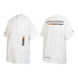 Ch hip-hop t shirts spring and summer ch sanskrit letter tape printing loose couple short-sleeved american casual high street