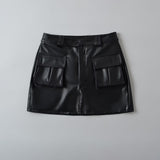 Women Skirt Spring Summer Slim-Fit PU Leather Skirt Sexy Skirt