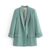 Women's Suits Apricot Blazer Women's Spring and Autumn Casual Suit Top