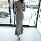 Women Dresses Crew Neck Dress Sexy Hip Skirt
