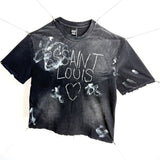 saint m t shirts s.m street style hand-painted graffiti crew neck pullover short sleeve t-shirt