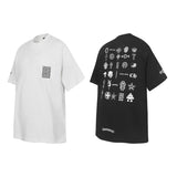 Ch hip-hop t shirts ch crow short-sleeved sanskrit pattern logo printingloosecasualpure cotton american high street