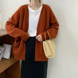 Women Knitted Cardigan Autumn and Winter V-neck Knitted Top