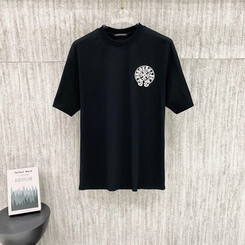 Ch hip-hop t shirts ch cro correct version summerbest selling cross horseshoe embroider short-sleeved t-shirt american high street