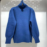 Women Knitted Pullover Turtleneck Sweater Vintage Loose Autumn Winter Coat