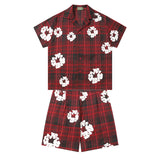 Denim Tears Shirt & Shorts 2 Piece Set Kapok Plaid Short Sleeve
