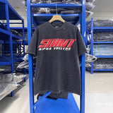 saint m t shirts s.m letter print crew neck pullover short sleeve top