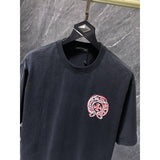 Ch hip-hop t shirts ch short-sleeved graffiti big horseshoe hand-painted washed short-sleeved american casual high street