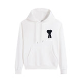 Ami aheoine hooded long sleeves couple hoodie loose heart fall and winter raglan sleeves patch embroidered sweatshirt