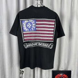 Ch hip-hop t shirts ch short-sleeved horseshoe sanskrit cross star and flag loosecasual american style
