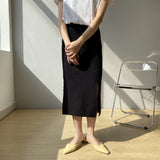 Women Knitted Skirt Slit Knitted Skirt