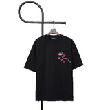Ch hip-hop t shirts american ch short-sleeved cross patch embroidery loosecasualpure cotton american heavy weight