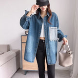Women Jacket Loose Retro Leisure Washed-out Shirt Coat