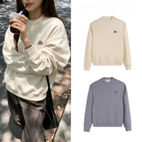 Classic ami aheoinecontrast color stitching casualfall and winterpulloverloose round neck couplelong sleevessweatshirt