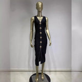 Women Dresses Bandage Dress Sleeveless V-neck Formal Dress Dress (Otn202404)