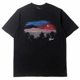 Hip-hop t-shirts: american high street rep urban night scene print short sleeve casual loose outdoor t-shirt - trendy style