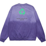 Vetements Hoodie Tie-Dye Retro Crew Neck Sweatshirt Embroidered Letters OS Loose Sweater