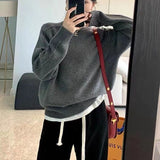 Women Knitted Pullover Autumn and Winter Sweater Loose round Neck Sweater