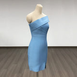 Women's Evening Dress Sexy off-the-Shoulder Split Slim-Fit Evening Dress Short Skirt Bandage One-Piece Dress