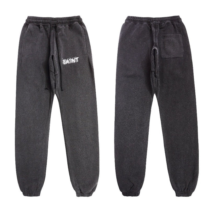 Saint m t pants s.m vintage overlapping letter casual trousers