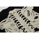 saint m t shirts s.m. skeleton letter graphic crew neck short sleeve pullover