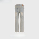 MIJKO Men Vintage Pants MIJKO ripped trousers washed with water