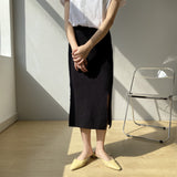Women Knitted Skirt Slit Knitted Skirt