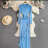 Women Maxi Dress Spring and Autumn Knitted Dress