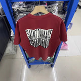 saint m t shirts s.m superman letter graphic crew neck pullover short sleeve t-shirt