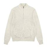Little marafu rlknittingcouplecardiganhigh collar zipper waffle grids wool topslooseoutwearfall and winter
