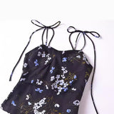 Women Dresses Summer Vintage Floral Sexy Slit Sling Dress (Xds0414)