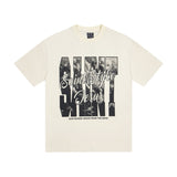 saint m t shirts s.m creative letter graphic crew neck short sleeve tee