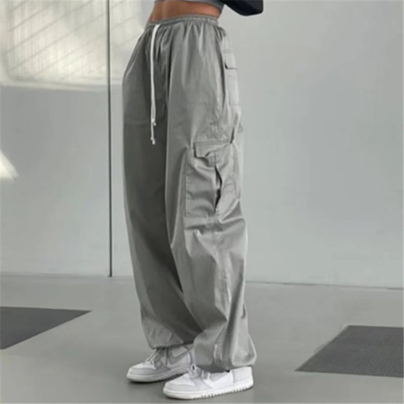Women Sweatpants Cargo Pants Retro Loose Wide Leg Casual Trousers