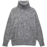 Women Sweater Knitwear Autumn and Winter Loose Turtleneck Retro Twist Knitted Top