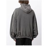 Vetements Hoodie VTM Loose Slit Stitching Zipper Coat Wash Sweater