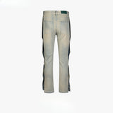 MIJKO Men's Vintage Pants MIJKO Button Trousers Men's and Women's Washed Old Wide Feet Trendy Jeans