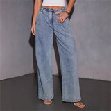 Women pants amazon cross-border women's fashion ins wide-leg slimming look loose floor-length denim pants for women
