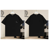 Ch hip-hop t shirts american ch short-sleeved stereo burnt flower patch heavy industry hardware design couple casual high street trendy