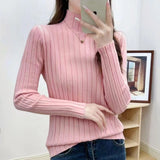 Women Knitwear Autumn and Winter Turtleneck Sweater Slim Top