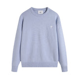 Ami araunriffall and winter couplelong sleevesheart jacquardtopswool sweater round neck knitting shirt