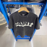 saint m t shirts s.m letter print crew neck pullover short sleeve top