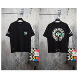 Ch hip-hop t shirts high streetch crow short sleeve sanskrit camouflage cross classic loosecasualamerican heavy weight