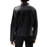 Men Motorcycle Jacket Autumn and Winter Imitation Leather Motorcycle Oblique Zipper Jacket Coat Leather Coat