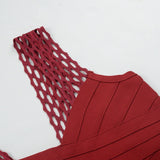 Women Evening Dress Tassel Bandage One-Piece Dress Sexy Lace Hip Spaghetti Straps Dress